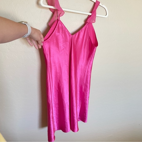 Mini Hot Pink Slip Dress - Picture 8 of 9